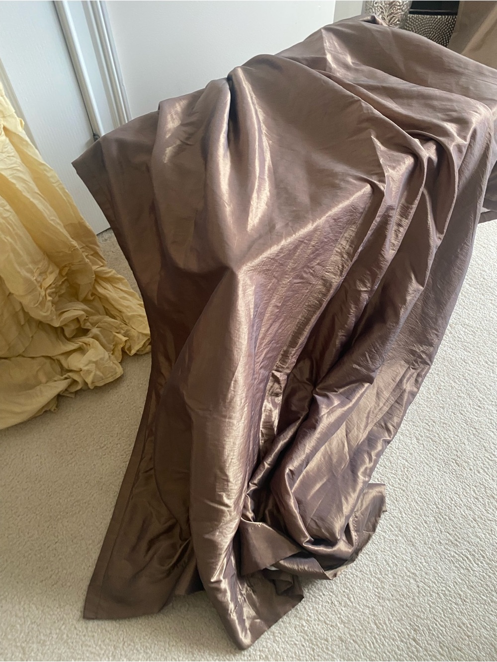 Croscill Shimmery Taupe Brown Curtain Panel5 different pieces 2- different (1)